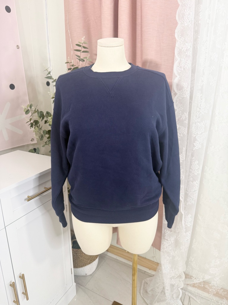 Aerie Offline Cloud Fleece Oversized Fit Navy Crewneck Sweatshirt - Women Bin#9